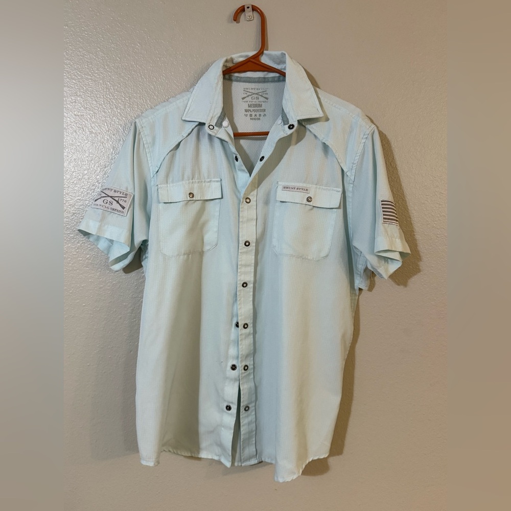 Grunt Style Light Green Sport Button Down Shirt
